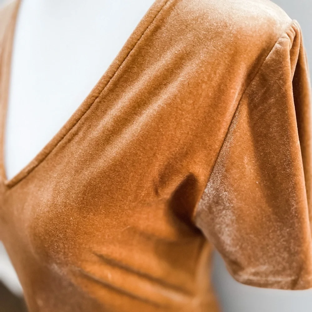 SOLD Madewell Velvet V-neck Flutter Sleeve Dress - Picture 9 of 13